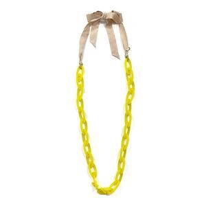 J. Crew Link Necklace with Ribbon Tie Closure